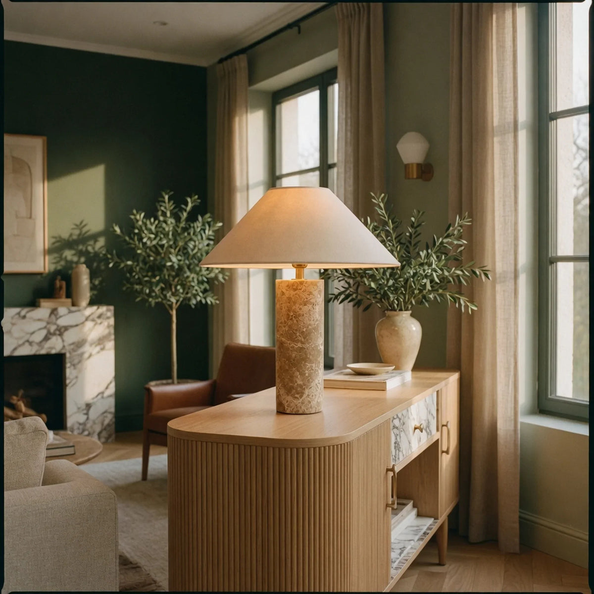 Marble Mushroom Table Lamp Amara
