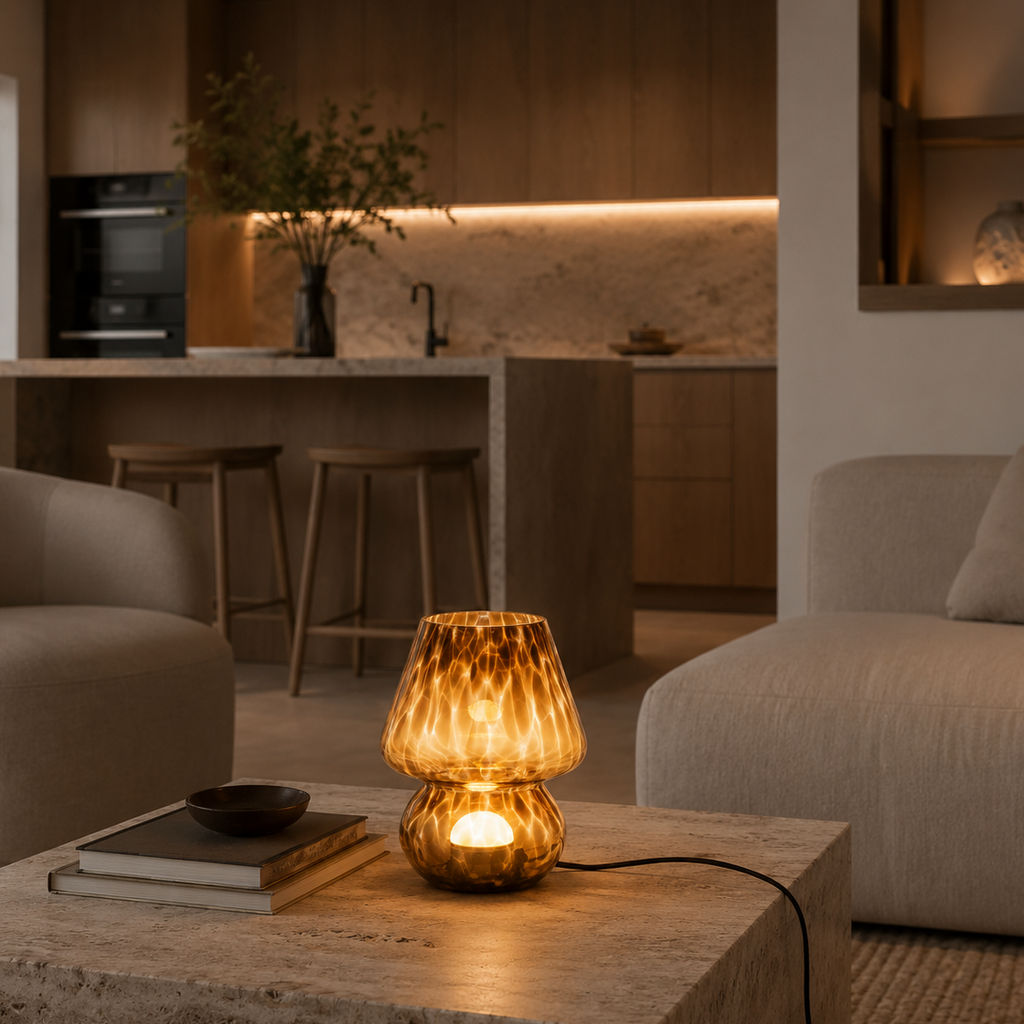 Amber Glass Mushroom Table Lamp Koriva - Lamps | The Light Edition