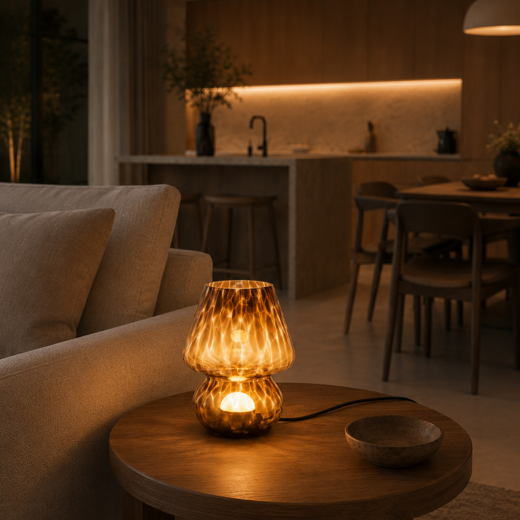 Amber Glass Mushroom Table Lamp Koriva - Lamps | The Light Edition