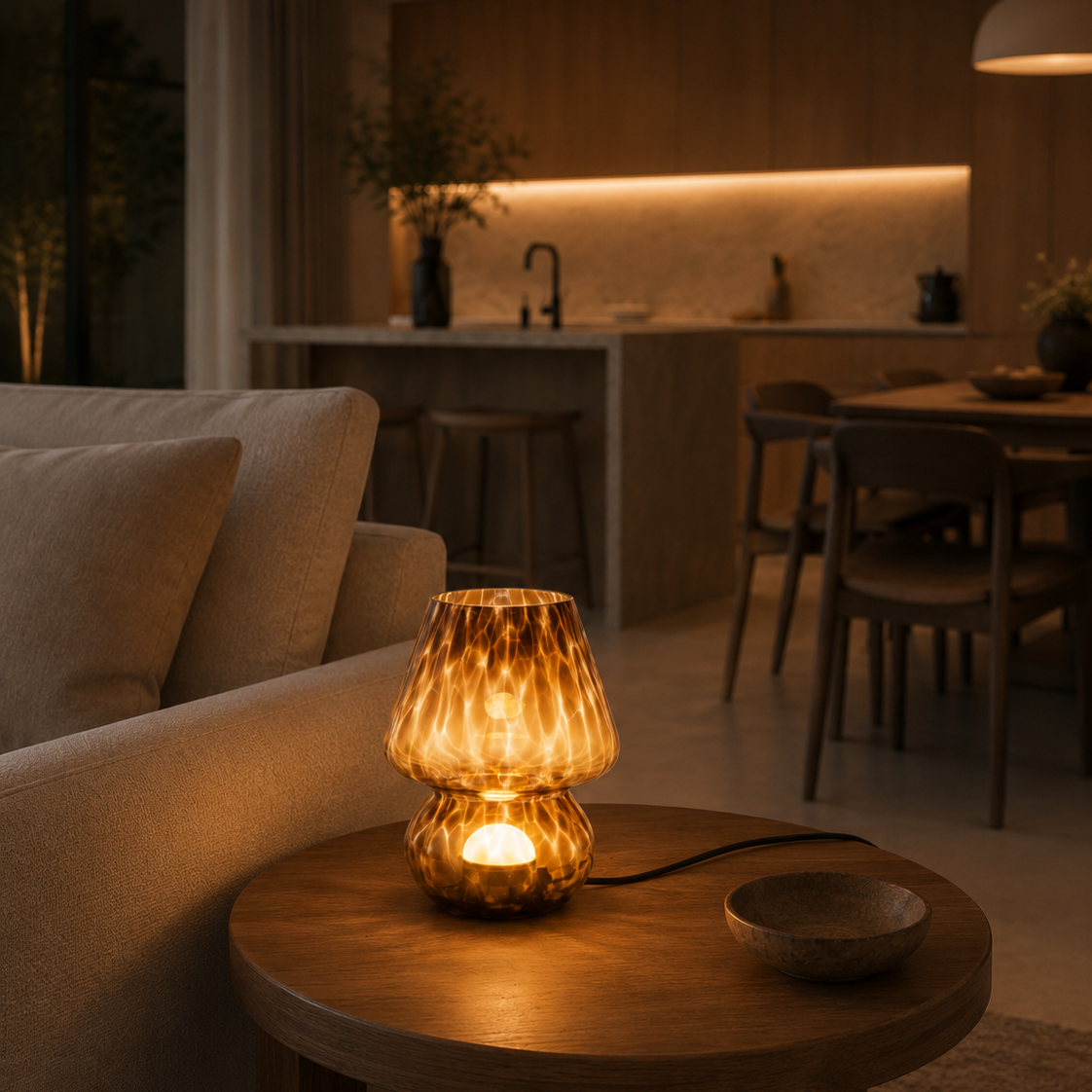 Amber Glass Mushroom Table Lamp Koriva - Lamps | The Light Edition
