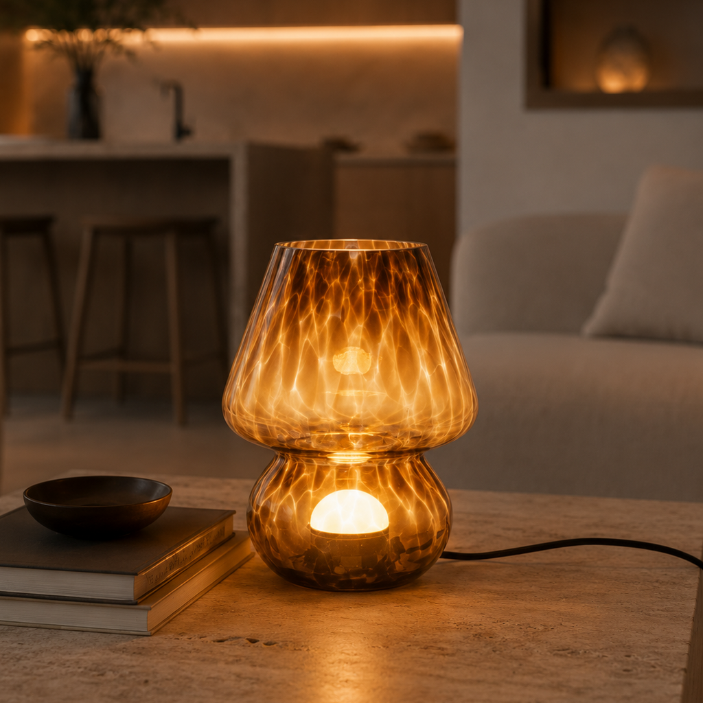 Amber Glass Mushroom Table Lamp Koriva - Lamps | The Light Edition