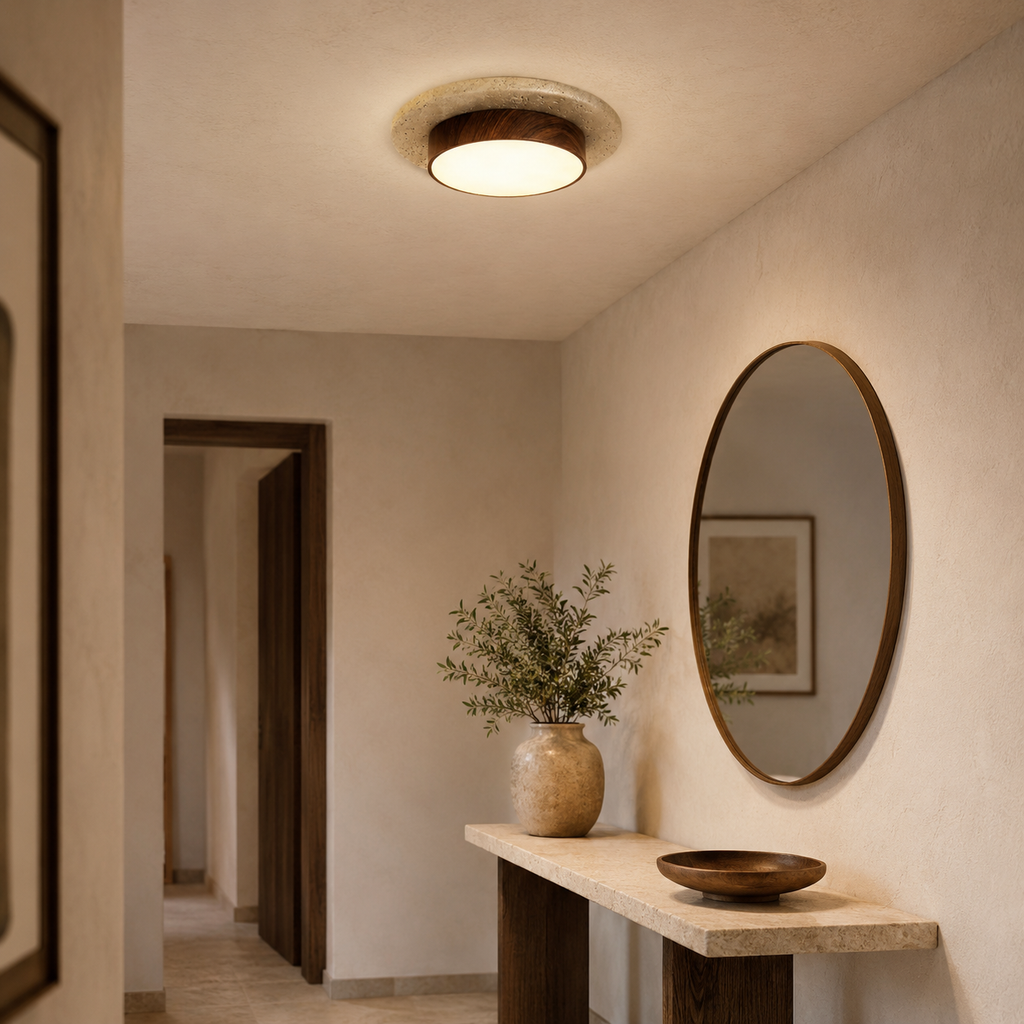 Travertine Wood LED Ceiling Light Monane - Ceiling Lights | The Light Edition