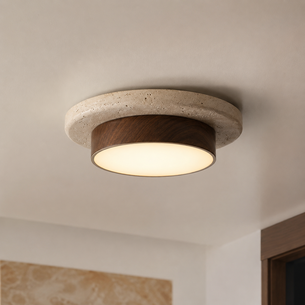 Travertine Wood LED Ceiling Light Monane - Ceiling Lights | The Light Edition
