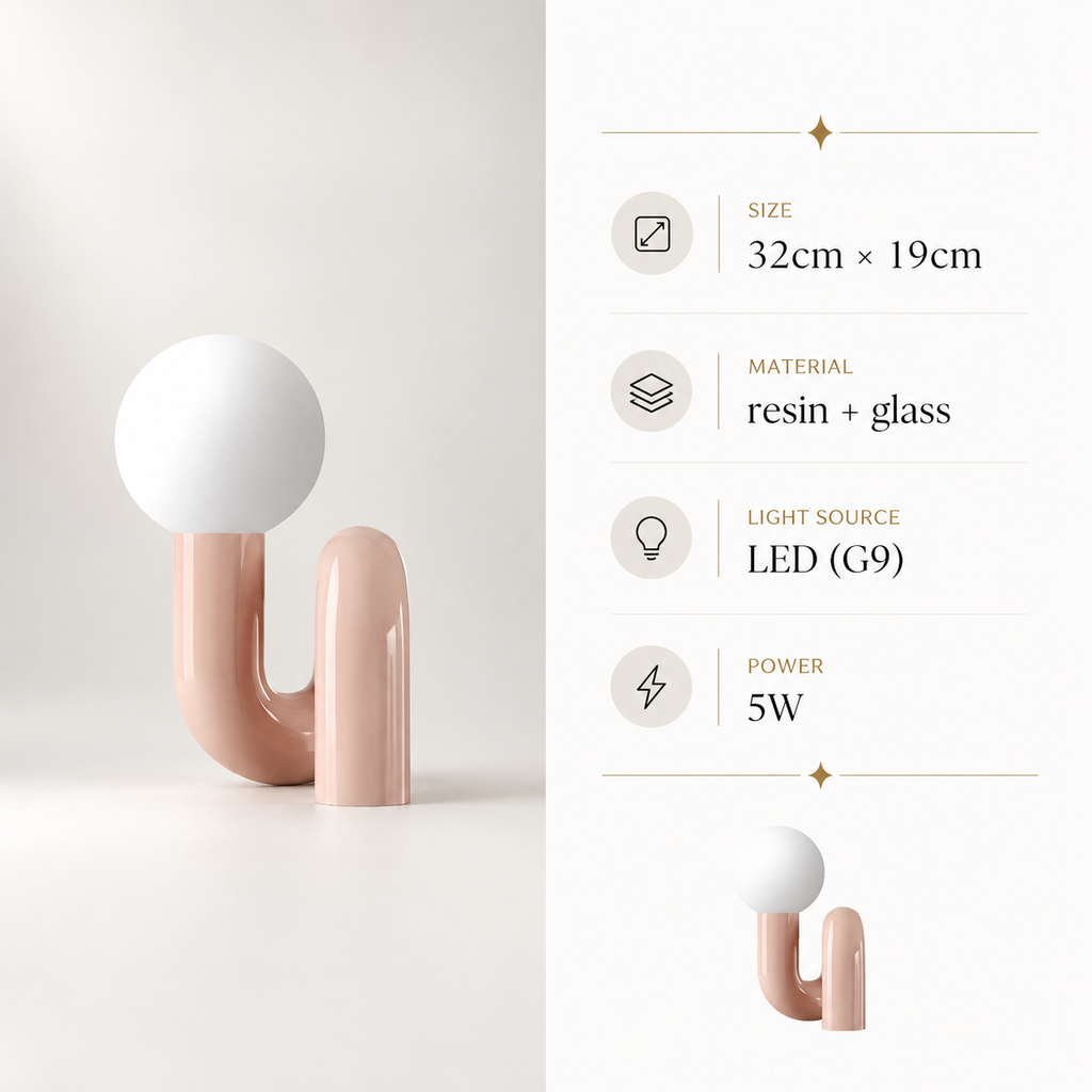 Lyserød genopladelig touch-bordlampe Lumane