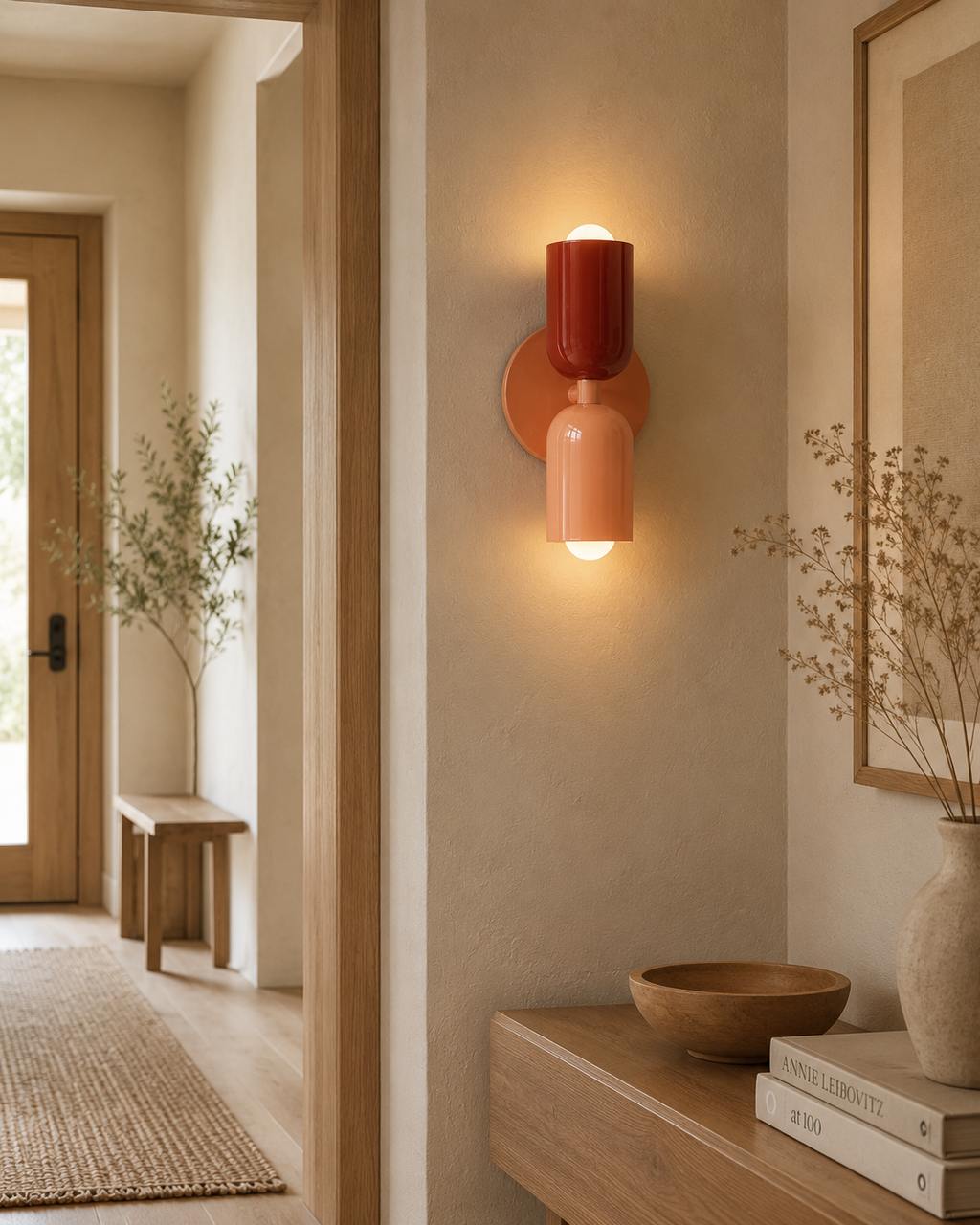 Lyserød genopladelig touch-bordlampe Koria