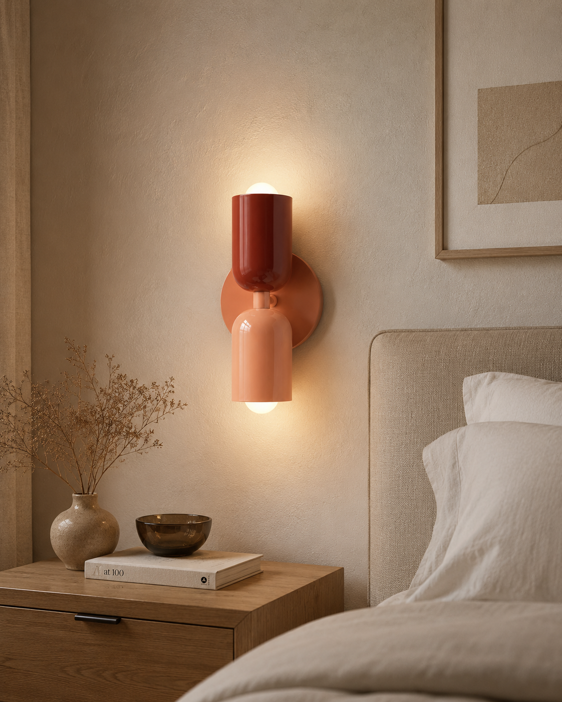 Lyserød genopladelig touch-bordlampe Koria