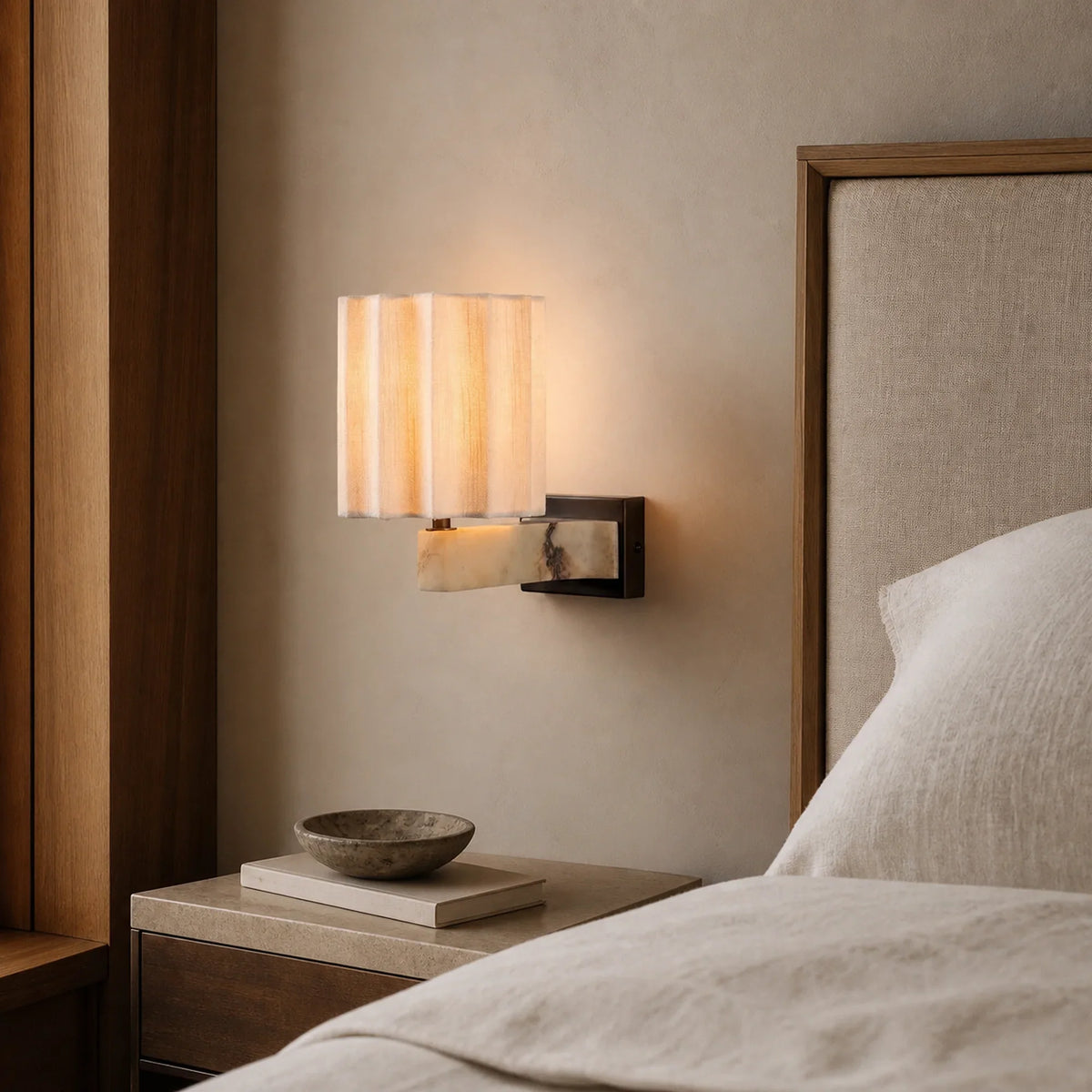 Marble Pleated Wall Light Mirella