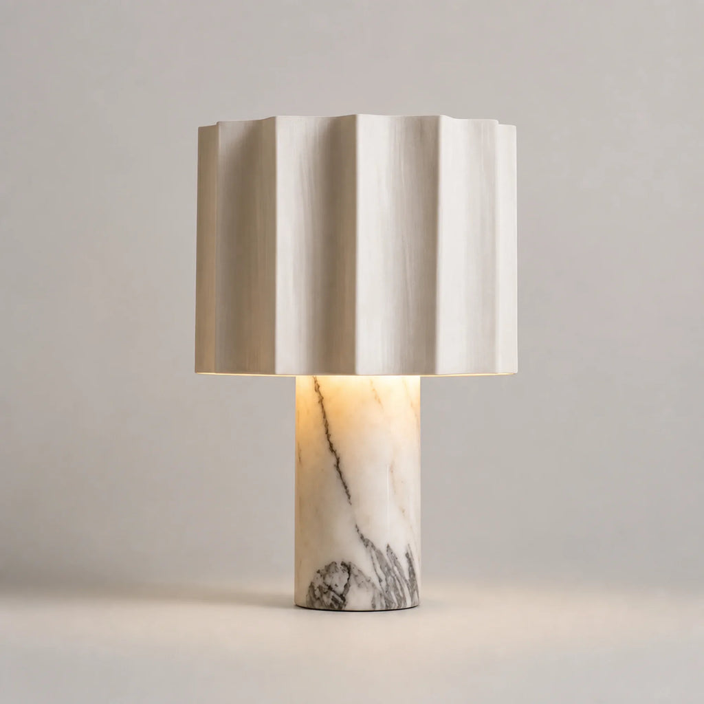 Scalloped Marble Table Lamp Ravella