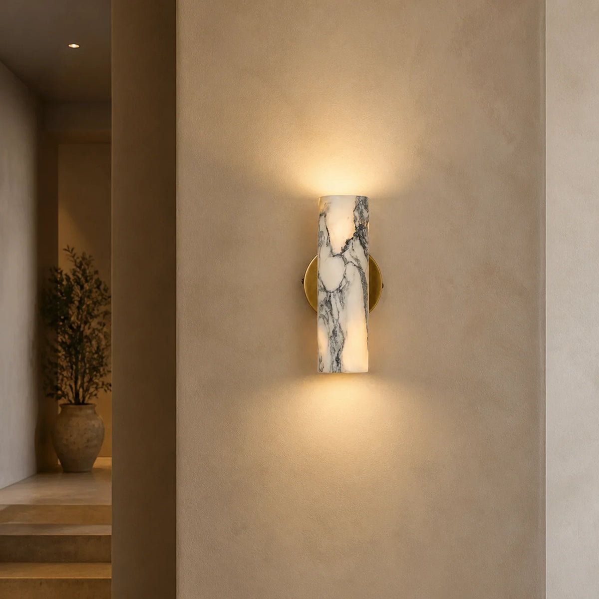 Marble Cylinder Wall Light Calira