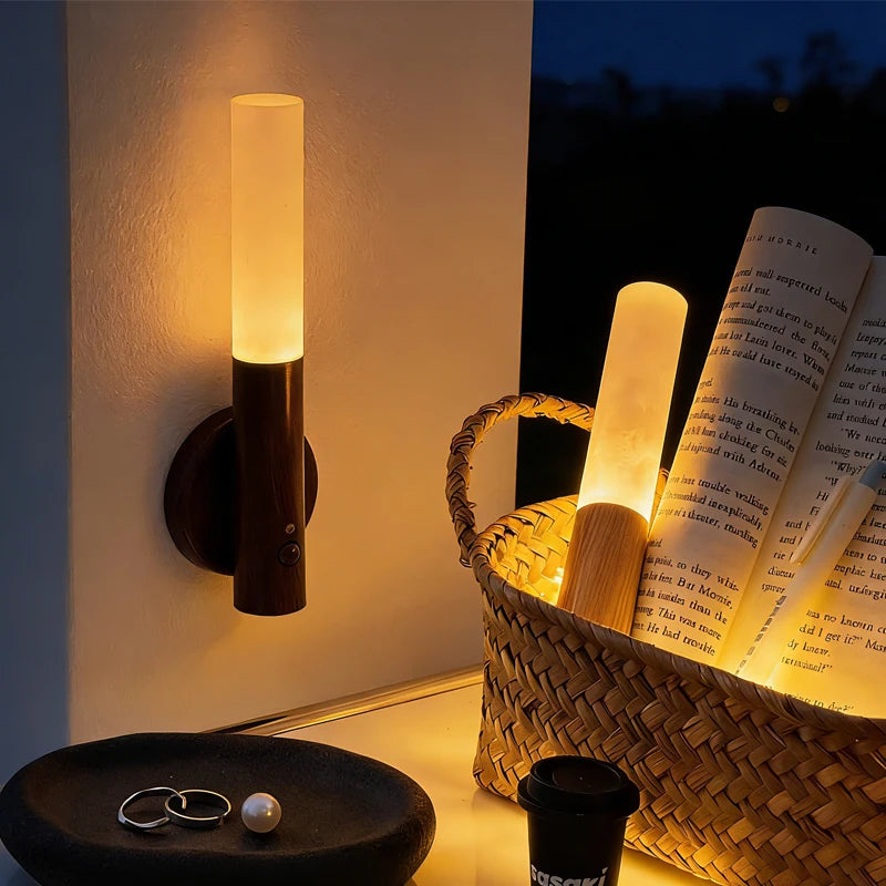 Walnut Rechargeable Wall Light Valnora