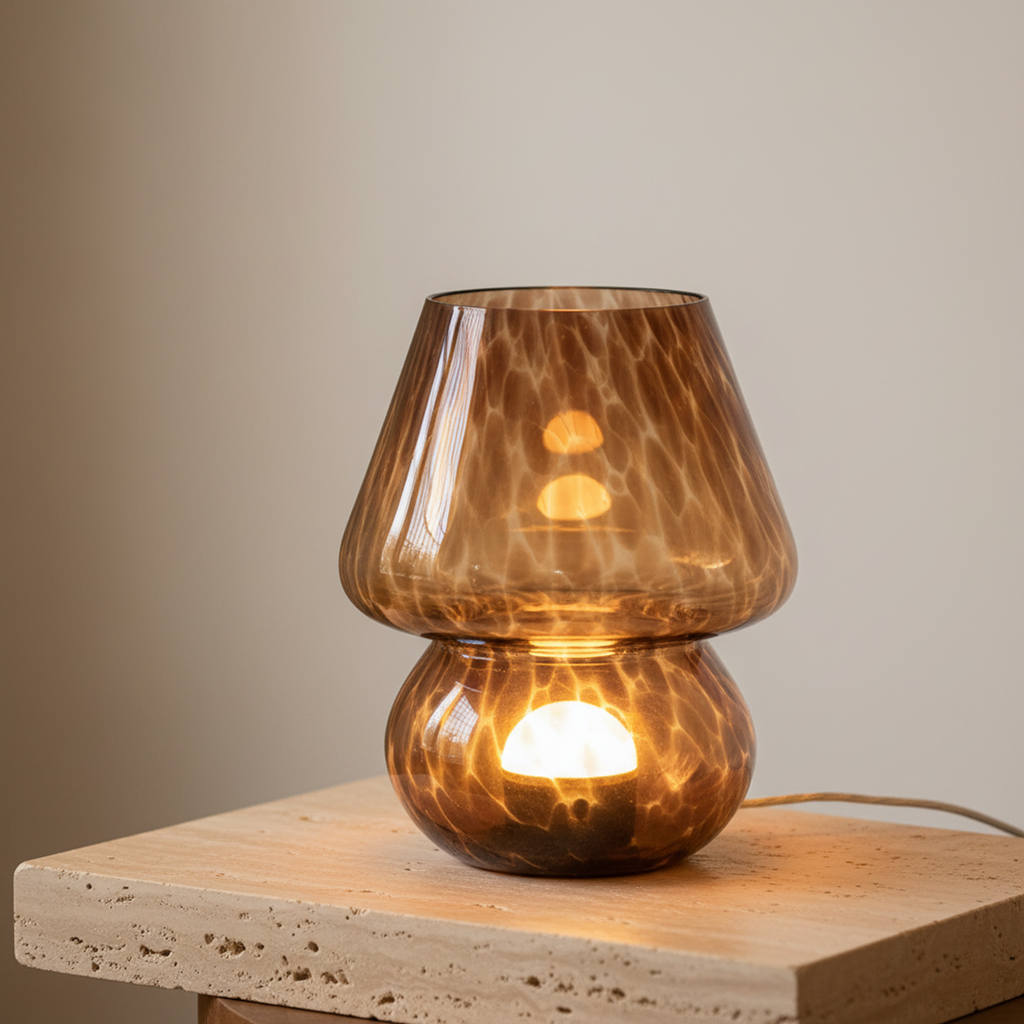 Amber Glass Mushroom Table Lamp Koriva - Lamps | The Light Edition