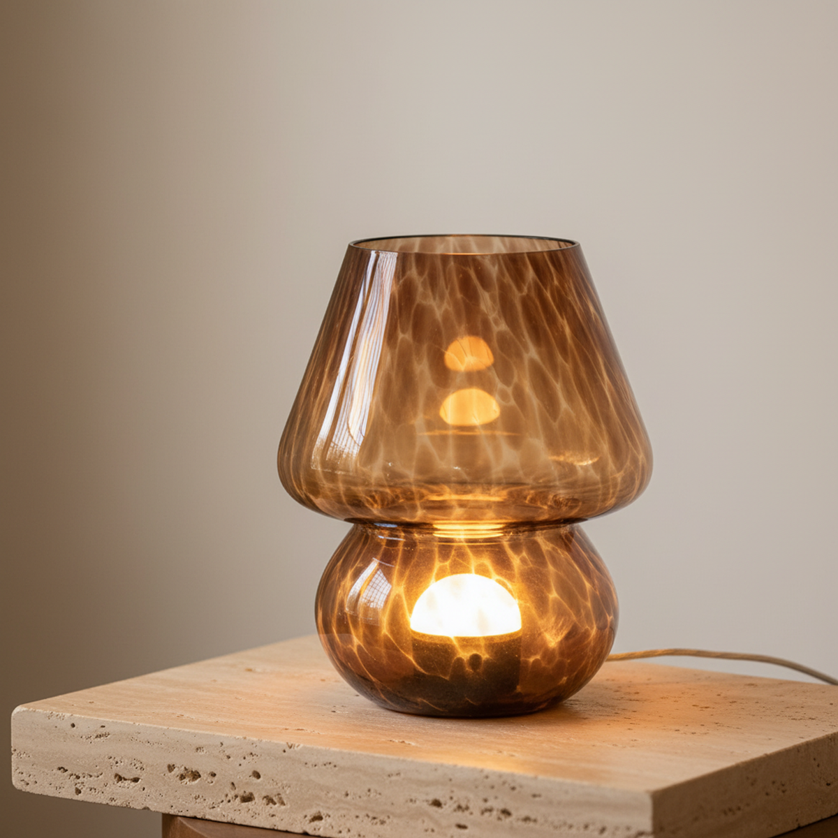 Amber Glass Mushroom Table Lamp Koriva - Lamps | The Light Edition