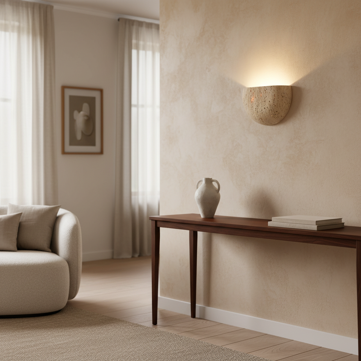 Travertine Half Moon Wall Light Talira - Wall Lights | The Light Edition