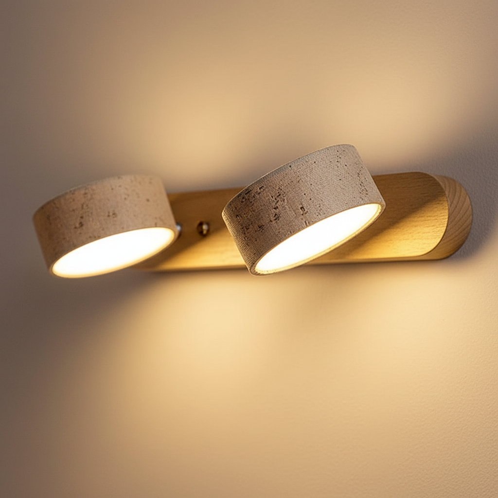 Nordic Wooden Double Head Wall Light Monina - Wall Lights | The Light Edition