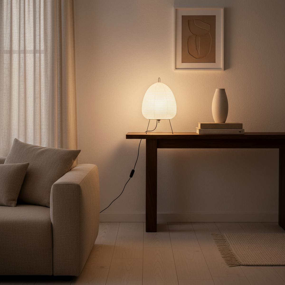 Japanese Rice Paper Tripod Table Lamp Veliva - Lamps | The Light Edition