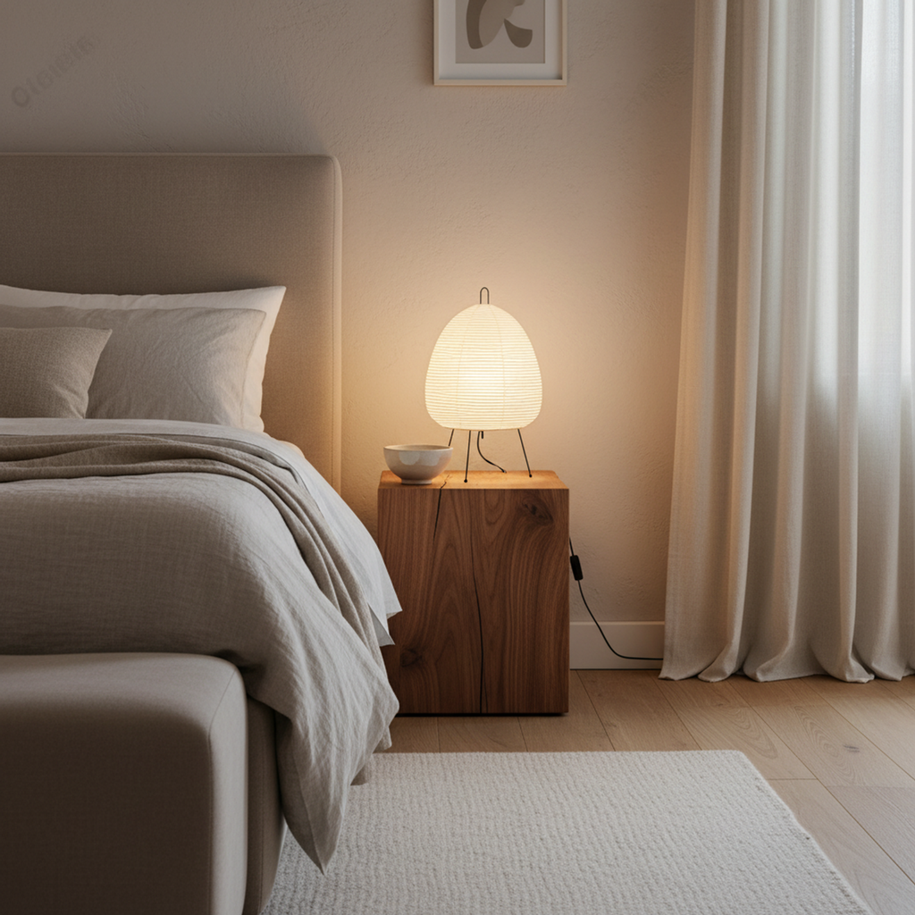 Japanese Rice Paper Tripod Table Lamp Veliva - Lamps | The Light Edition