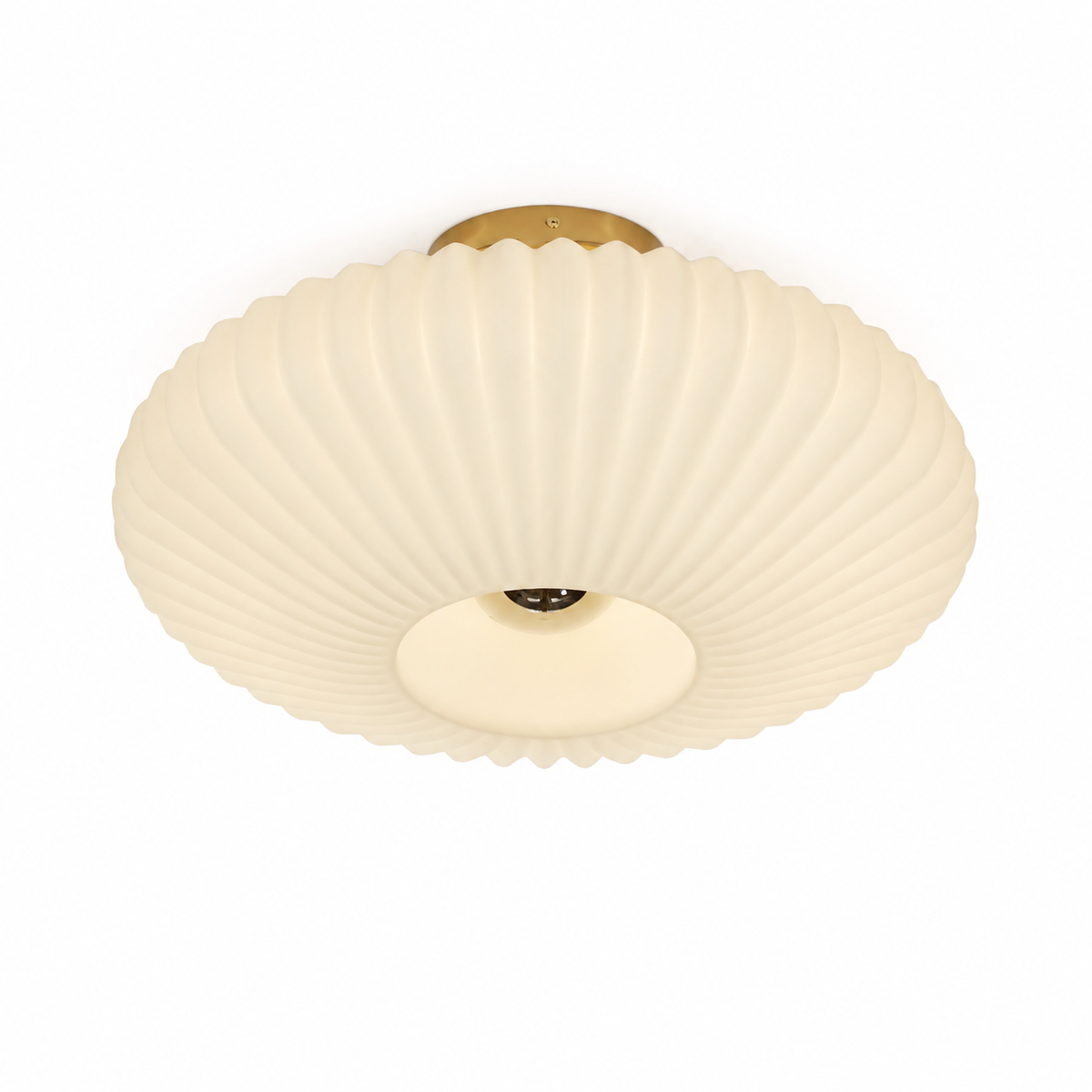 Ribbed Glass Flush Mount Ceiling Light Lunara