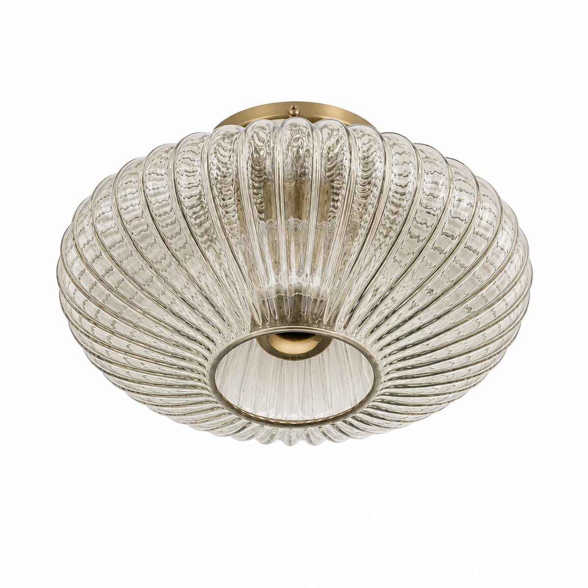 Ribbed Glass Flush Mount Ceiling Light Lunara