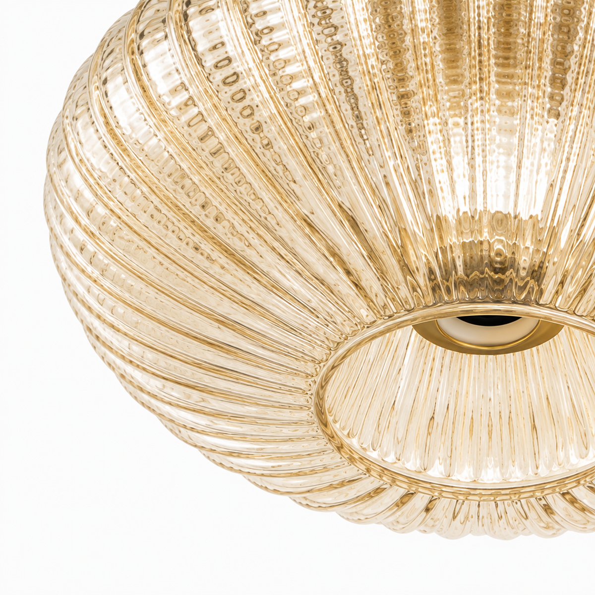 Ribbed Glass Flush Mount Ceiling Light Lunara