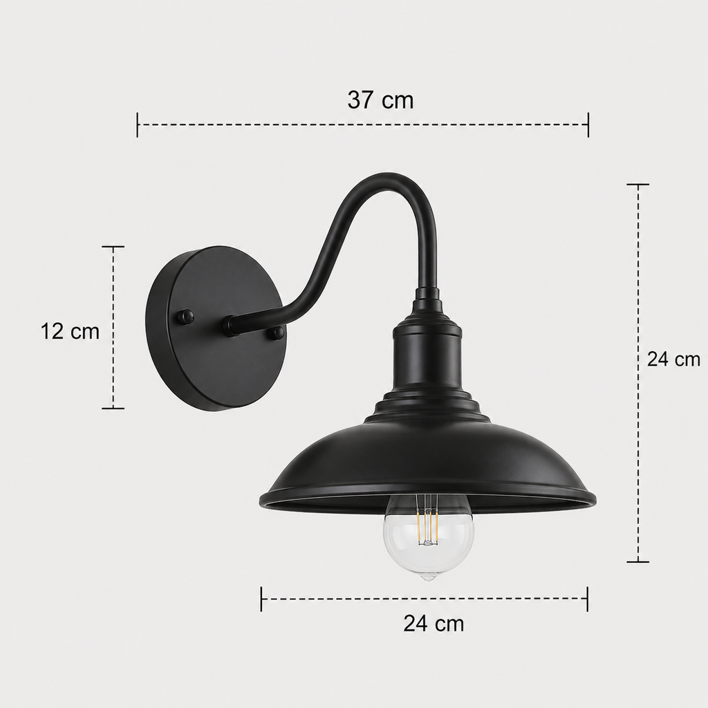 Industrial Gooseneck Outdoor Wall Light Torvina