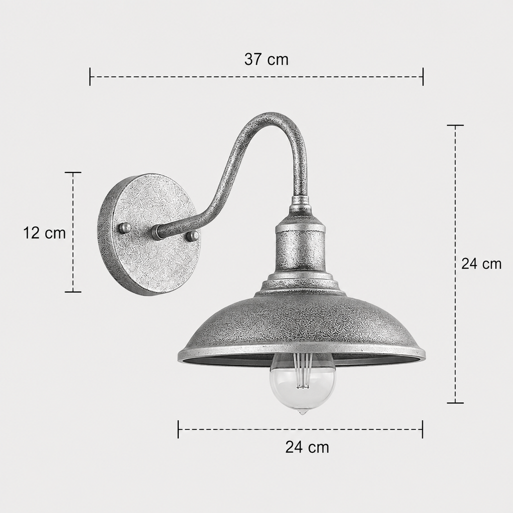 Industrial Gooseneck Outdoor Wall Light Torvina