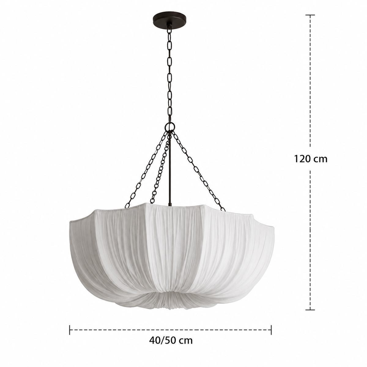 Pleated Fabric Petal Chandelier Serenna