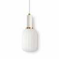 Loftlampe i opalglas og messing Opalia