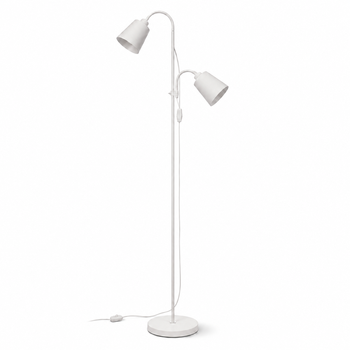 White Double Head Reading Floor Lamp Arlena