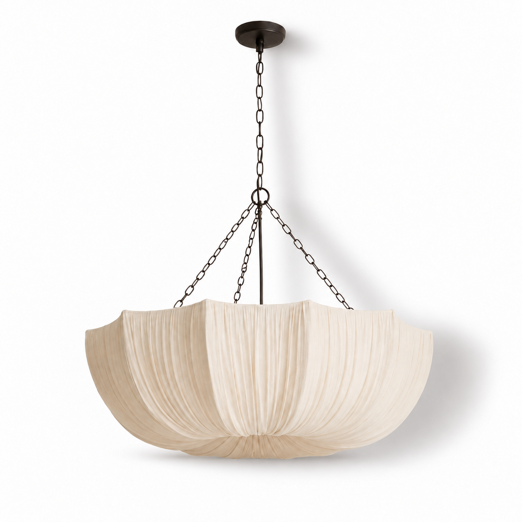 Pleated Fabric Petal Chandelier Serenna