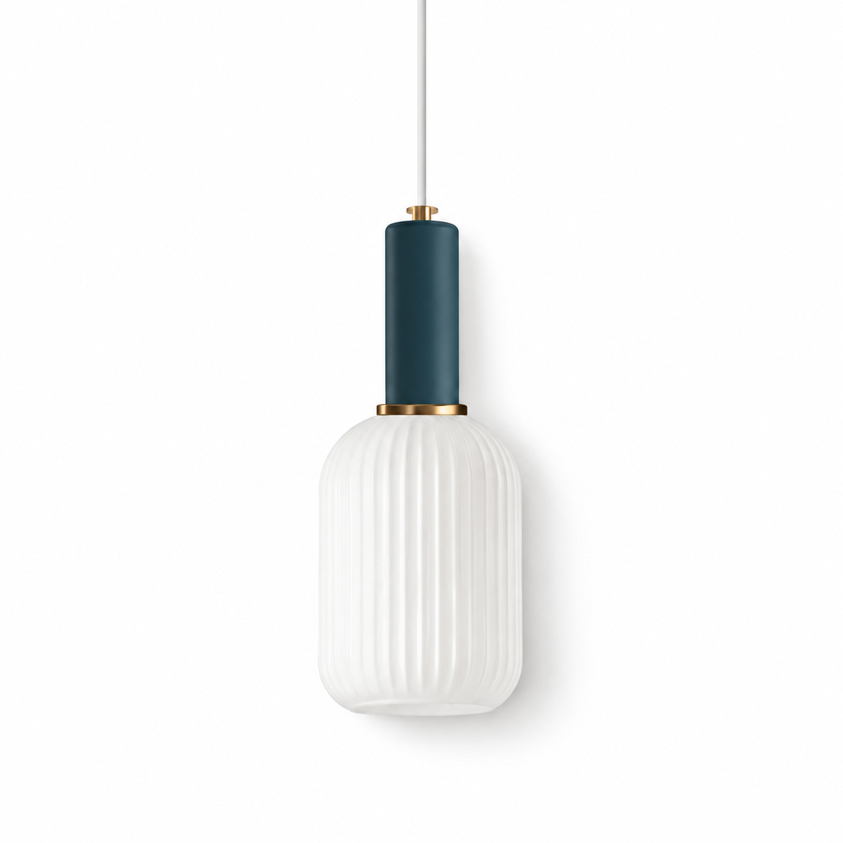 Loftlampe i opalglas og messing Opalia