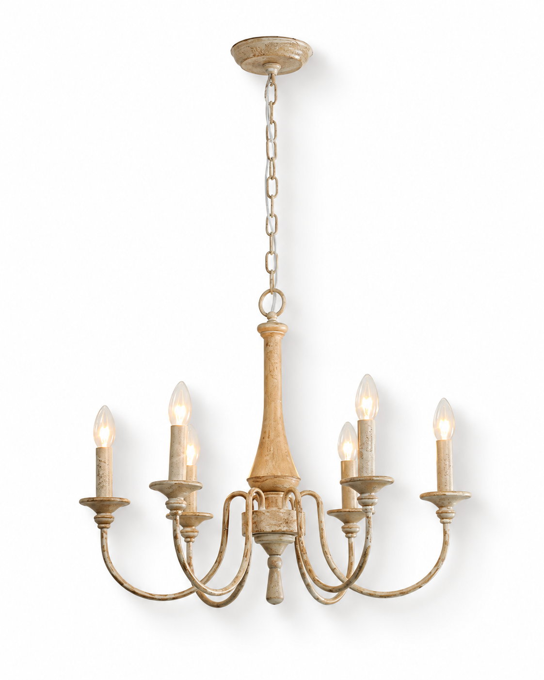 Wooden Candle Chandelier Ravenna