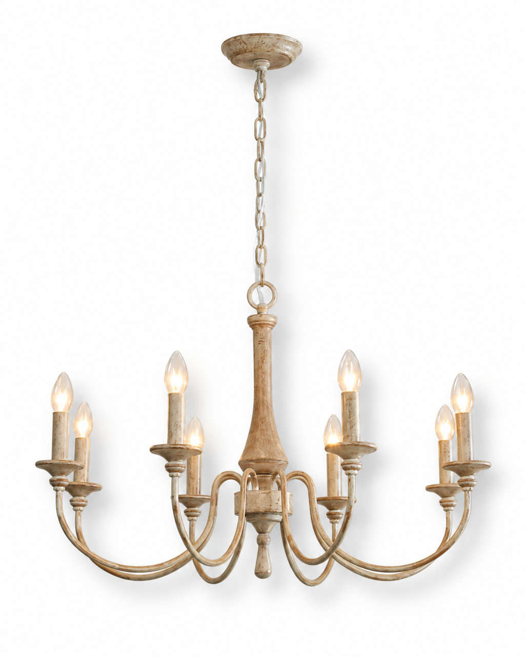 Wooden Candle Chandelier Ravenna