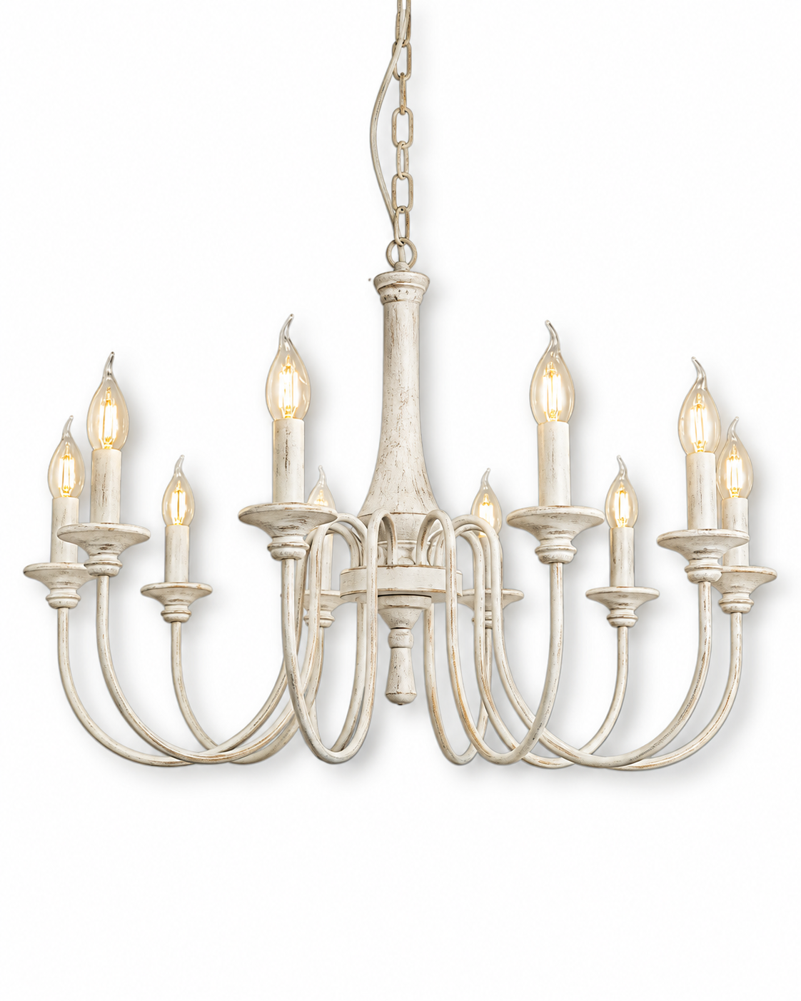 Wooden Candle Chandelier Ravenna