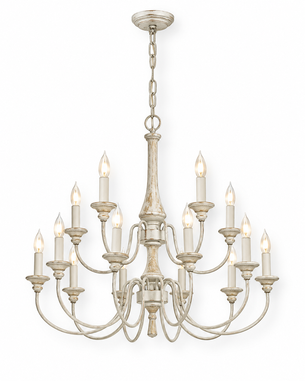 Wooden Candle Chandelier Ravenna