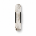 Selora alabaster marble wall light in matt black on a white background