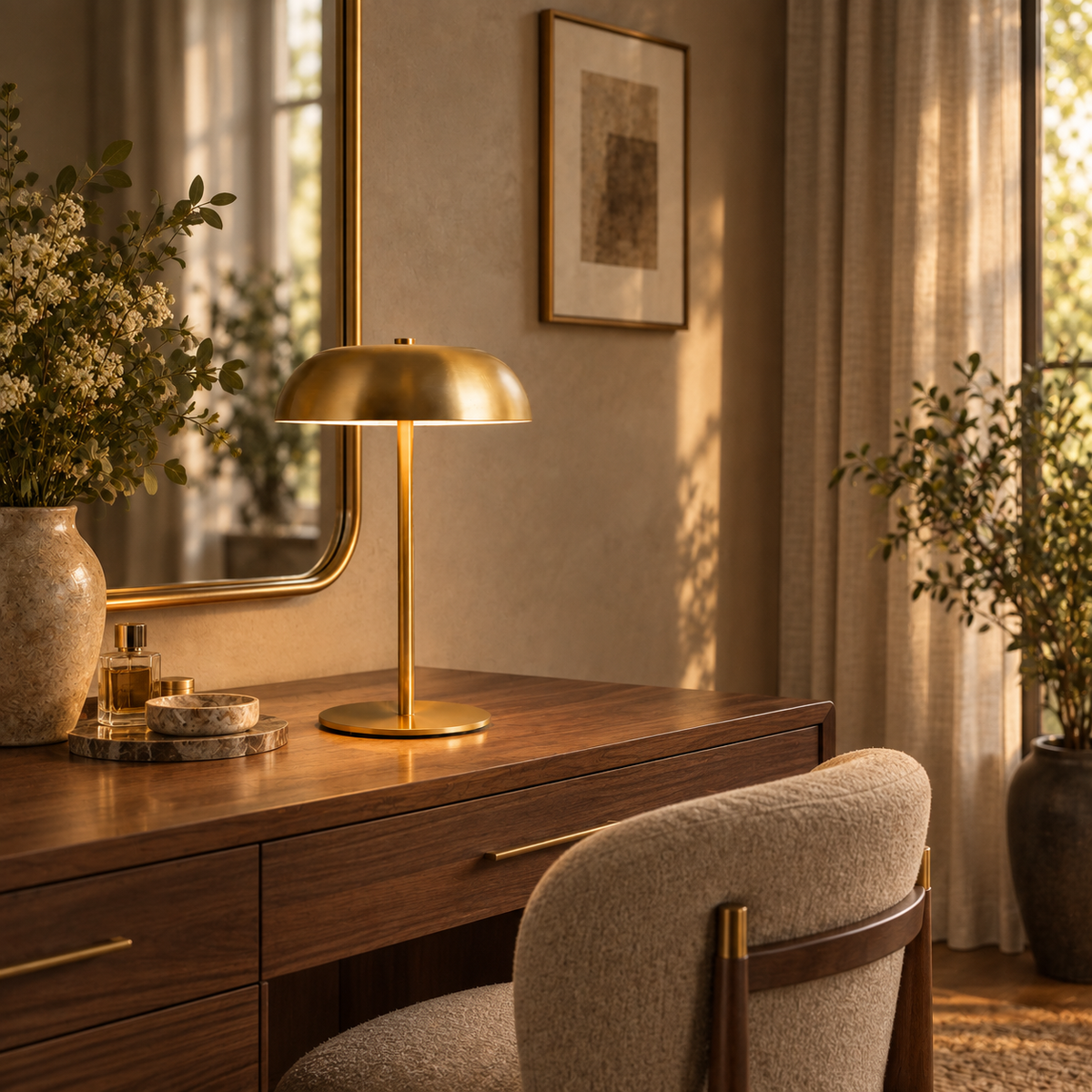 Rechargeable Metal Dome Table Lamp Celisa