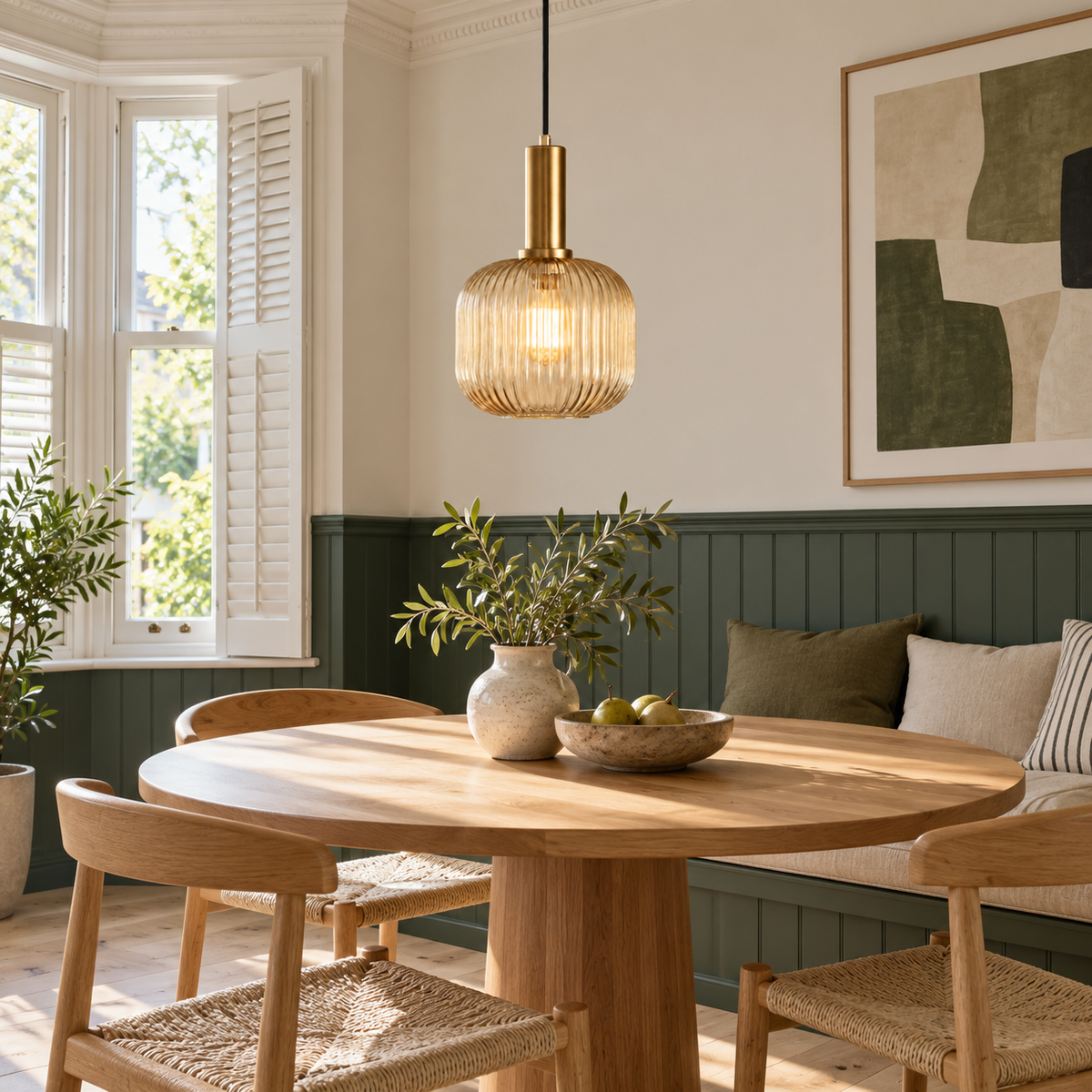 Pendel i riflet glas Liro