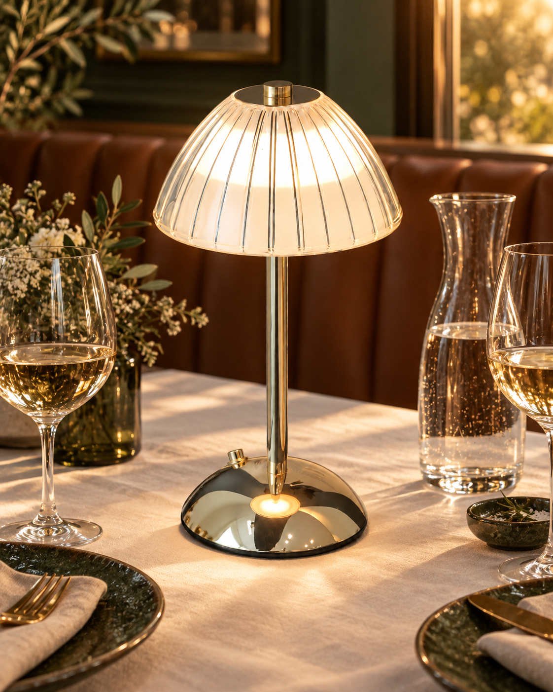 Scalloped Crystal Table Lamp Elvira