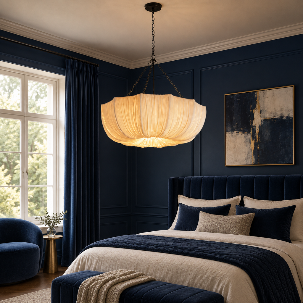 Pleated Fabric Petal Chandelier Serenna