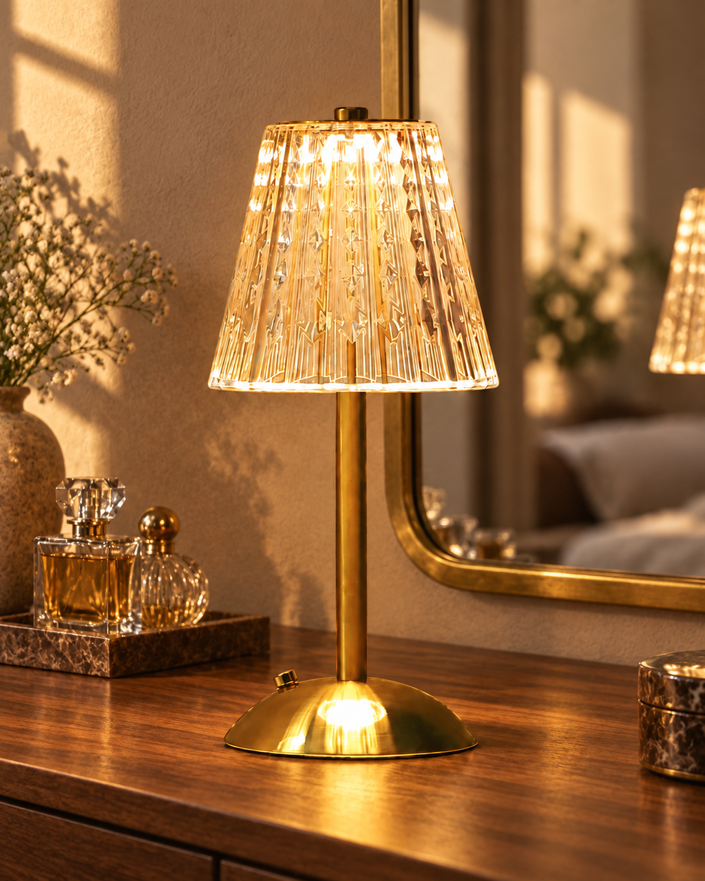Crystal Cut Shade Table Lamp Orvina