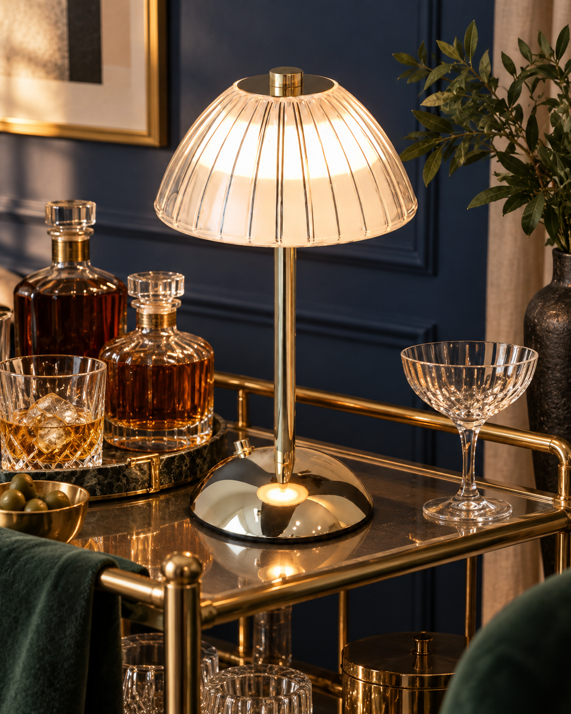 Scalloped Crystal Table Lamp Elvira
