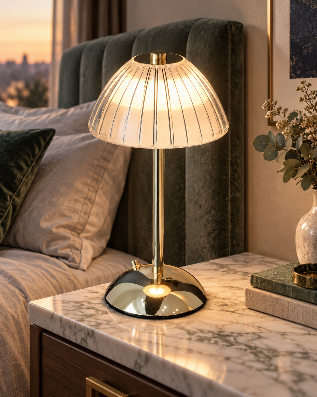 Scalloped Crystal Table Lamp Elvira