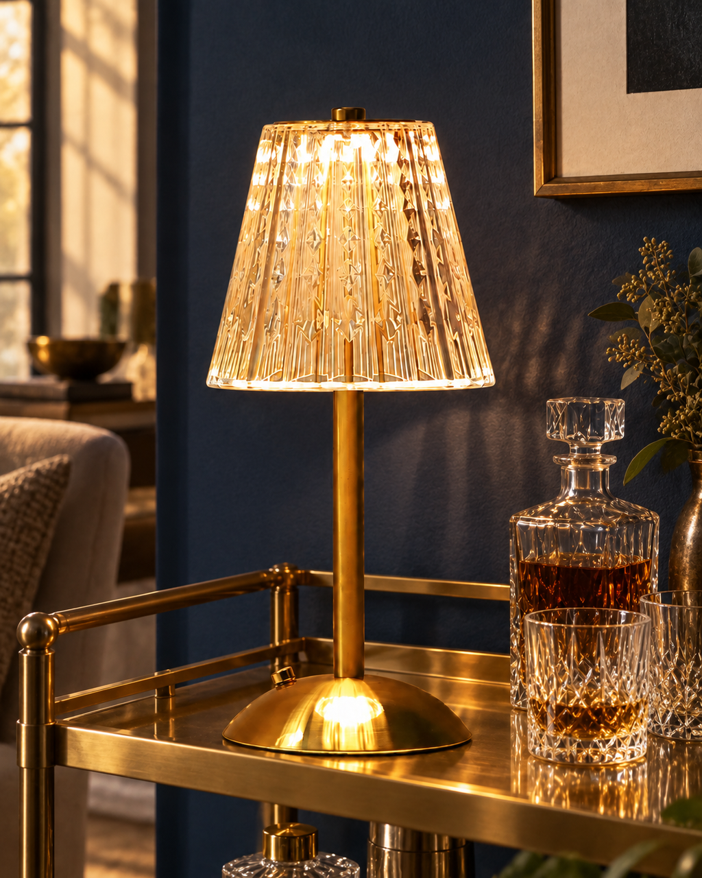 Crystal Cut Shade Table Lamp Orvina