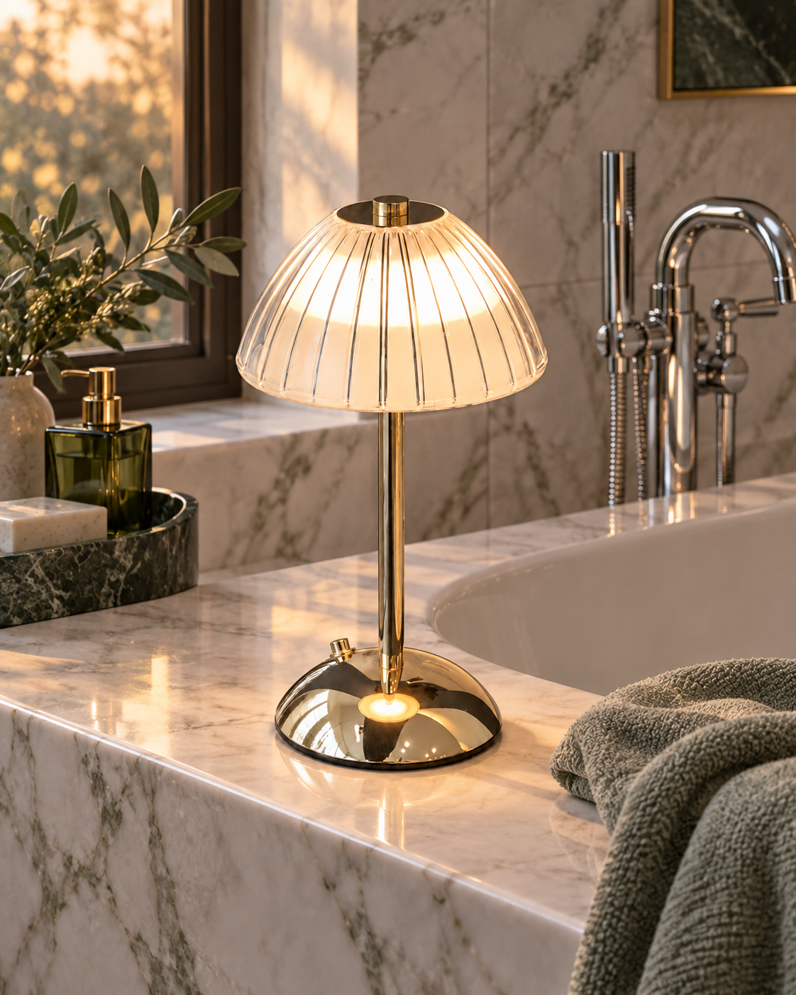 Scalloped Crystal Table Lamp Elvira