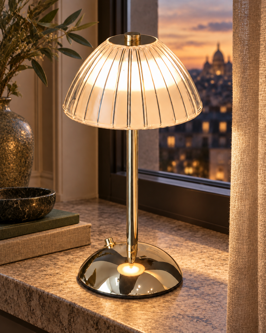 Scalloped Crystal Table Lamp Elvira