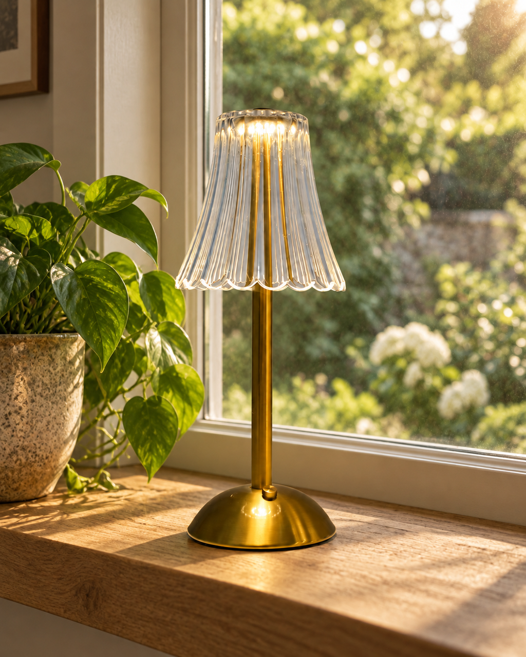 Ribbed Cone Shade Table Lamp Selvina