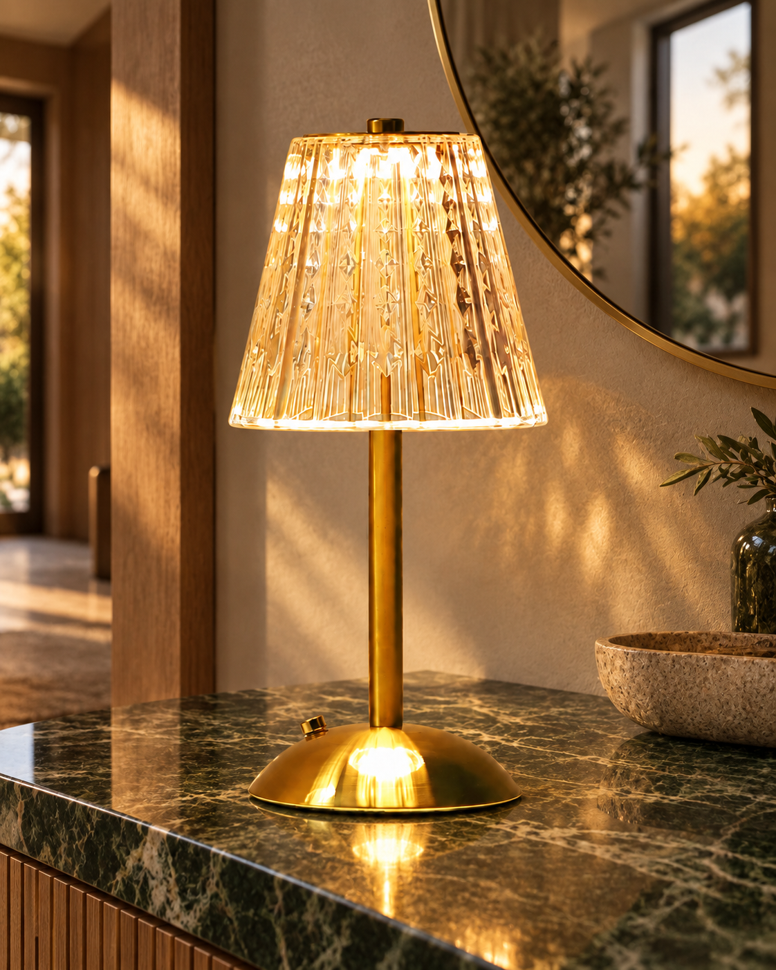 Crystal Cut Shade Table Lamp Orvina