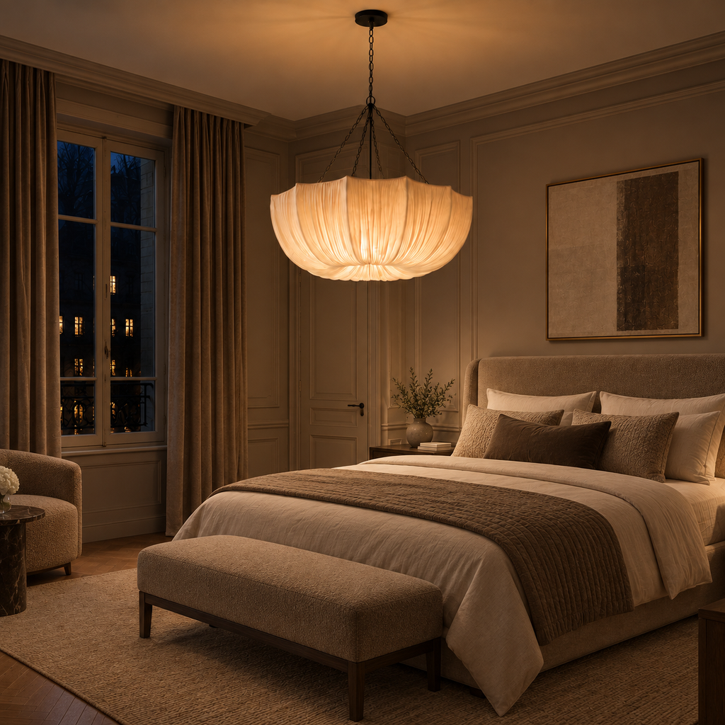 Pleated Fabric Petal Chandelier Serenna
