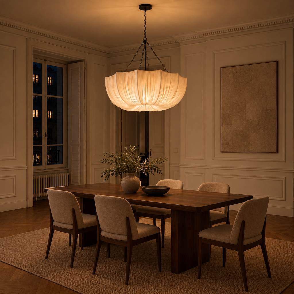 Pleated Fabric Petal Chandelier Serenna