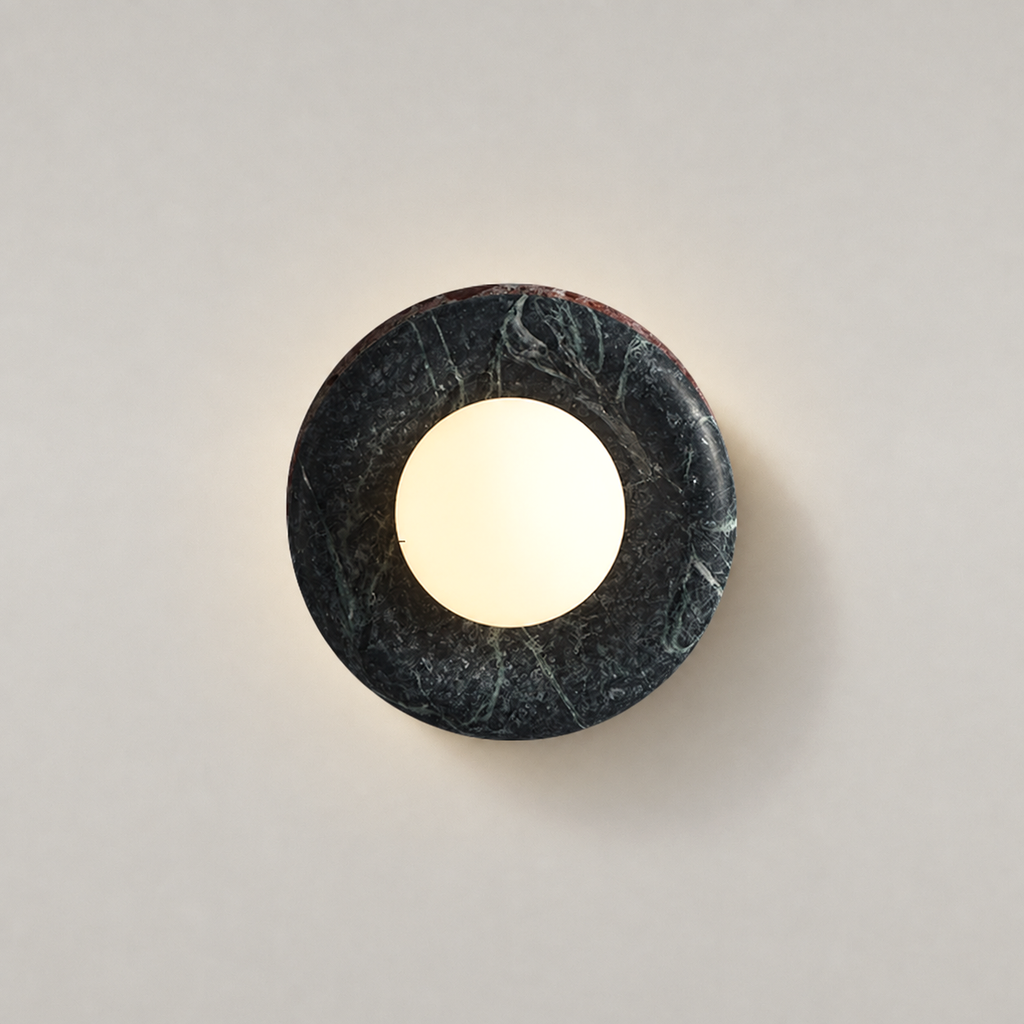 Marble and Glass Wall Light Tenara Black, Fond neutre